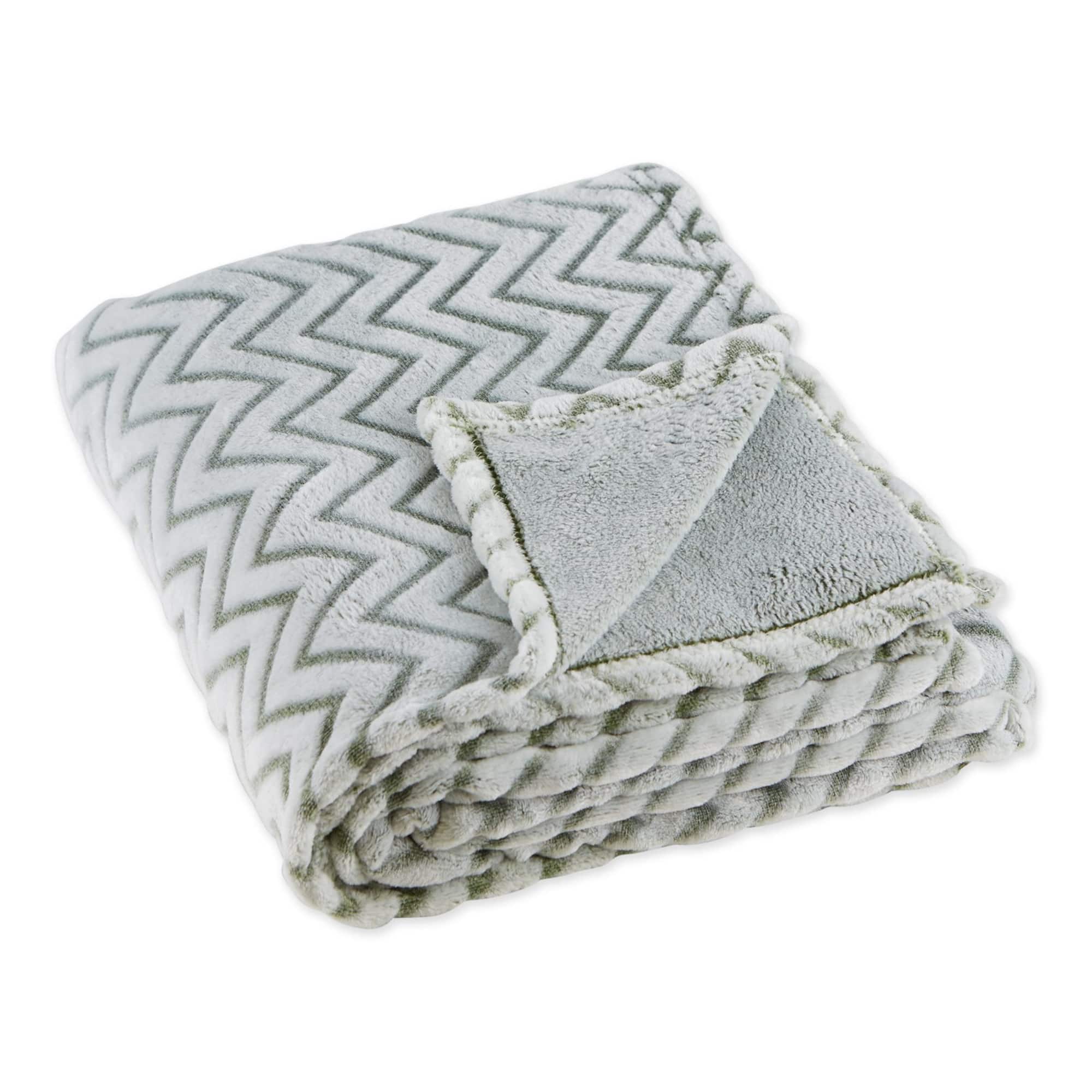 DII® Sage Chevron Plush Throw